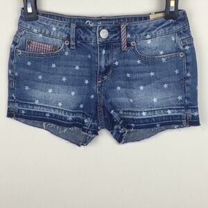 Aeropostale - Shorty - Patriotic Raw Edge Jean Shorts